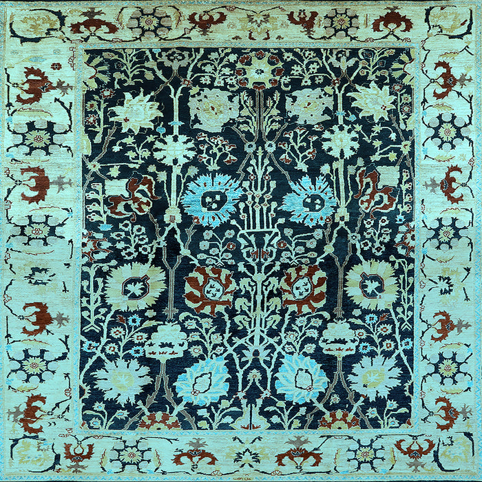 Square Oriental Light Blue Traditional Rug, urb534lblu