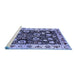 Sideview of Machine Washable Oriental Blue Traditional Rug, wshurb534blu