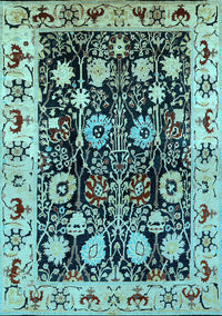 Oriental Light Blue Traditional Rug, urb534lblu