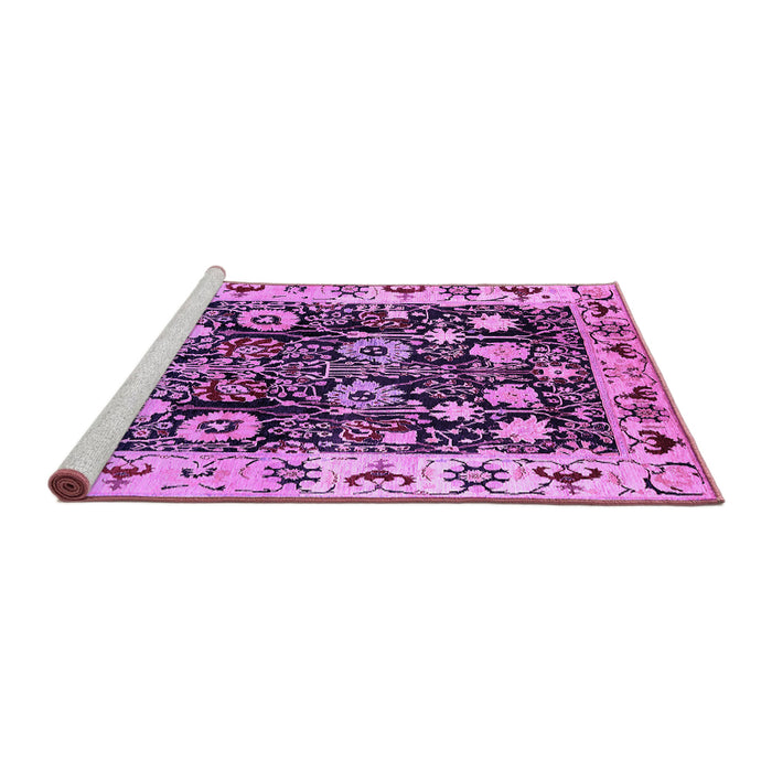 Sideview of Machine Washable Oriental Purple Traditional Area Rugs, wshurb534pur