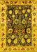 Machine Washable Oriental Yellow Traditional Rug, wshurb534yw