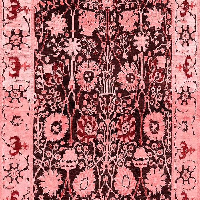 Machine Washable Oriental Red Traditional Rug, wshurb534red