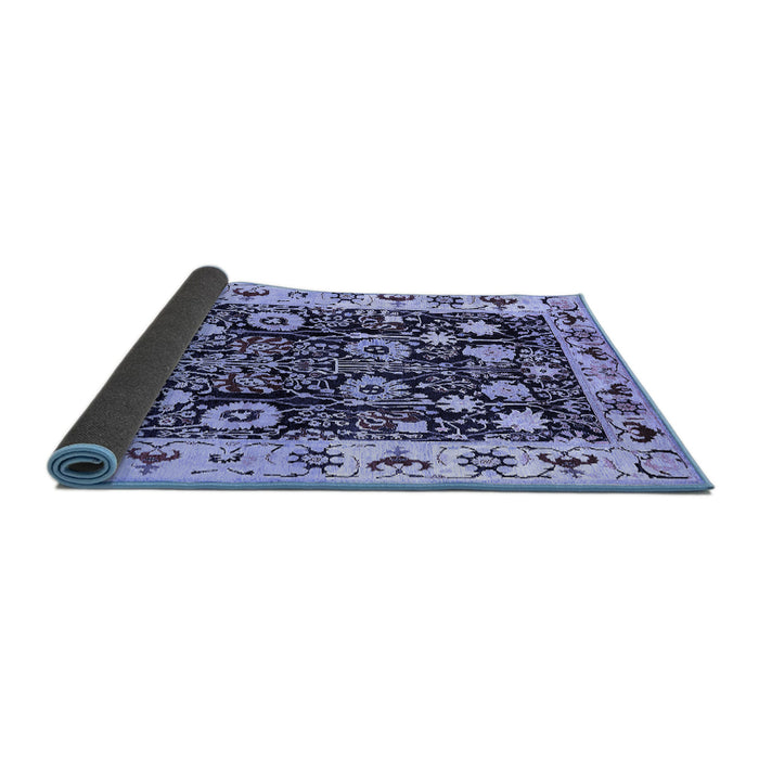 Sideview of Oriental Blue Traditional Rug, urb534blu