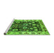 Sideview of Machine Washable Oriental Green Traditional Area Rugs, wshurb534grn