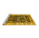 Sideview of Machine Washable Oriental Yellow Traditional Rug, wshurb534yw