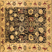 Square Machine Washable Oriental Brown Traditional Rug, wshurb534brn