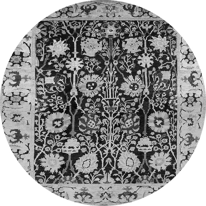 Round Oriental Gray Traditional Rug, urb534gry