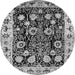 Round Oriental Gray Traditional Rug, urb534gry