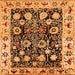 Square Oriental Orange Traditional Rug, urb534org