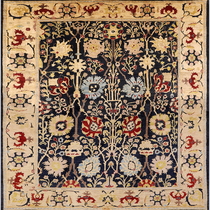 Square Mid-Century Modern Bakers Brown Oriental Rug, urb534