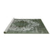 Sideview of Machine Washable Industrial Modern Dark Sea Green Rug, wshurb535