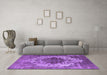 Machine Washable Oriental Purple Industrial Area Rugs in a Living Room, wshurb535pur