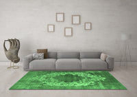 Machine Washable Oriental Emerald Green Industrial Rug, wshurb535emgrn