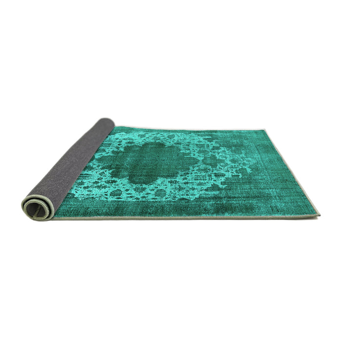 Sideview of Oriental Turquoise Industrial Rug, urb535turq