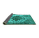 Sideview of Oriental Turquoise Industrial Rug, urb535turq