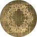 Round Oriental Brown Industrial Rug, urb535brn