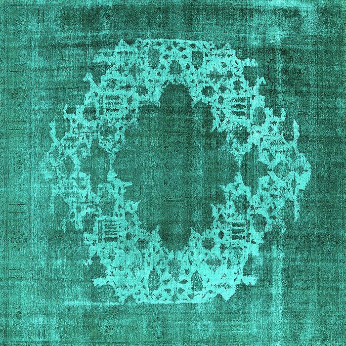 Square Oriental Turquoise Industrial Rug, urb535turq