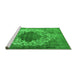 Sideview of Machine Washable Oriental Green Industrial Area Rugs, wshurb535grn