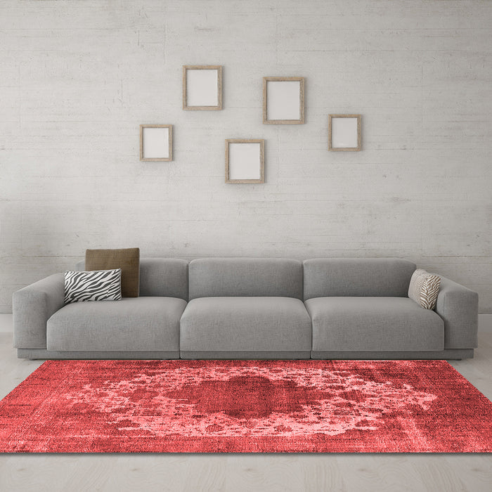 Industrial Red Washable Rugs