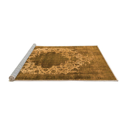 Sideview of Machine Washable Oriental Orange Industrial Area Rugs, wshurb535org