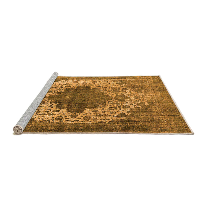 Sideview of Machine Washable Oriental Orange Industrial Area Rugs, wshurb535org