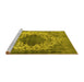 Sideview of Machine Washable Oriental Yellow Industrial Rug, wshurb535yw