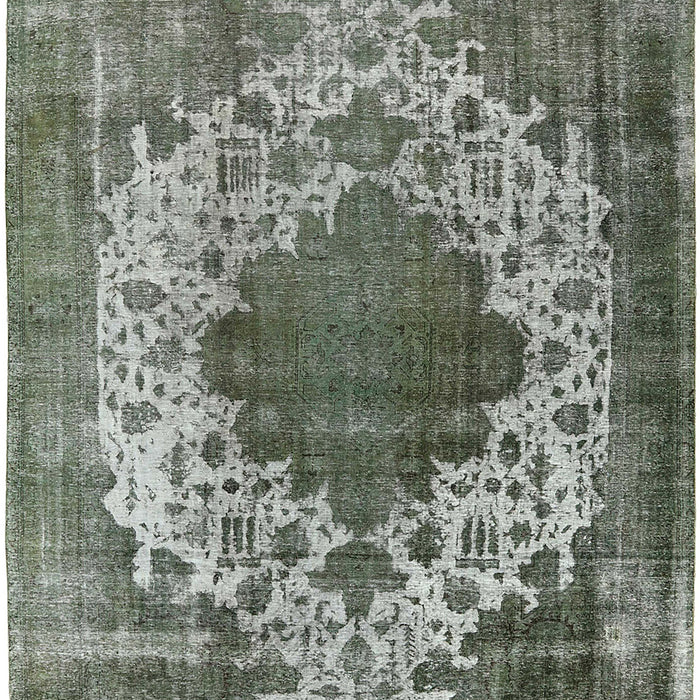 Mid-Century Modern Dark Sea Green Oriental Rug, urb535