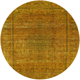 Round Machine Washable Industrial Modern Mahogany Brown Rug, wshurb536