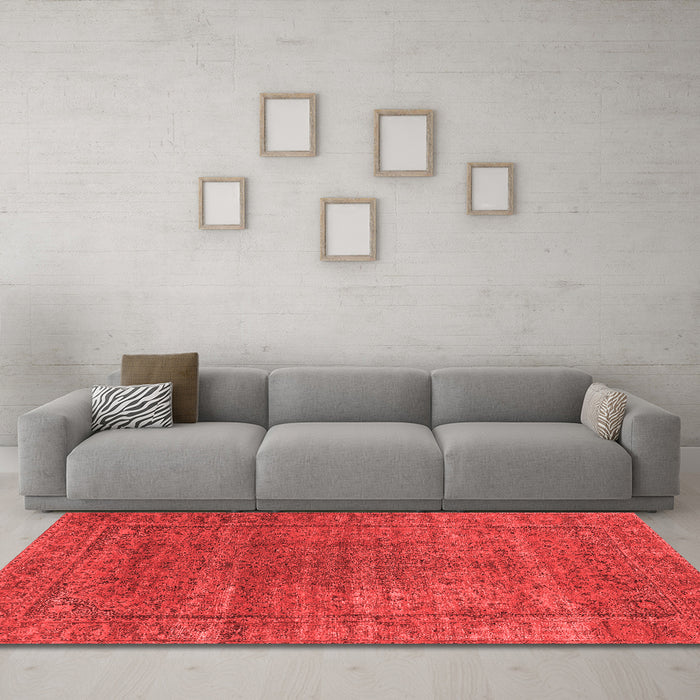 Industrial Red Washable Rugs