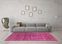 Machine Washable Oriental Purple Industrial Area Rugs in a Living Room, wshurb536pur