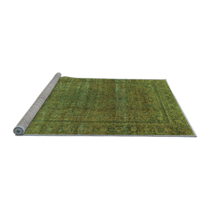 Sideview of Machine Washable Oriental Light Blue Industrial Rug, wshurb536lblu