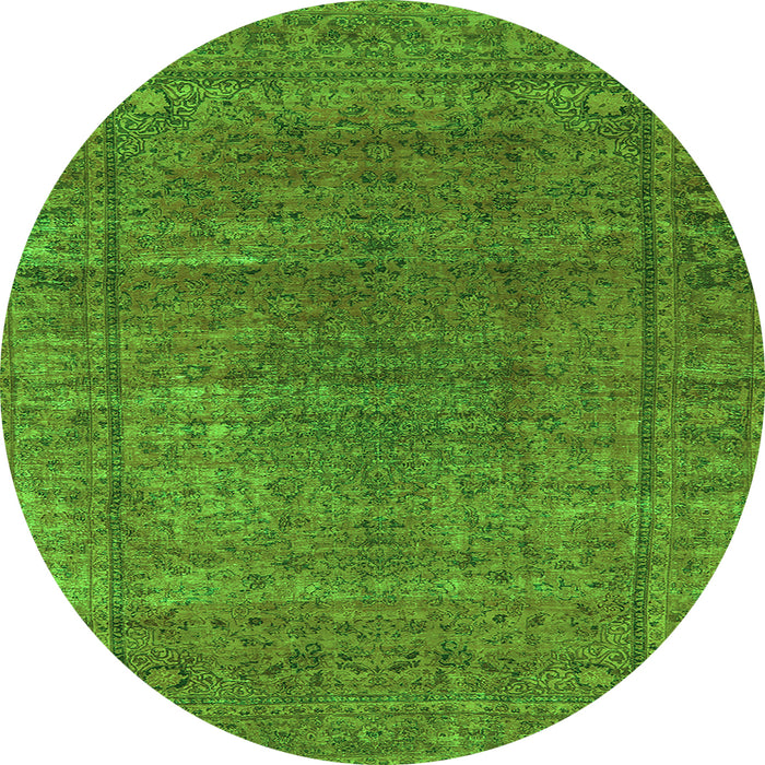 Round Oriental Green Industrial Rug, urb536grn