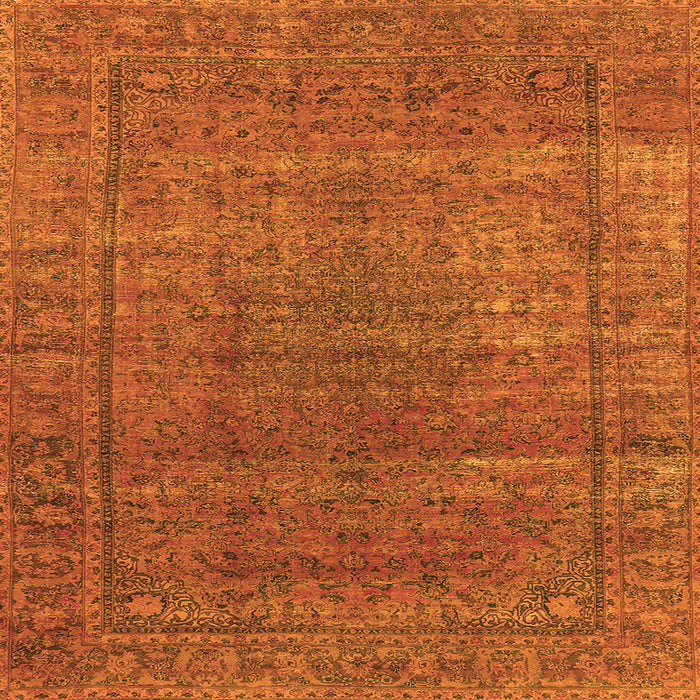 Square Oriental Orange Industrial Rug, urb536org