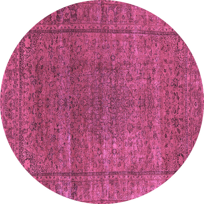Round Machine Washable Oriental Purple Industrial Area Rugs, wshurb536pur