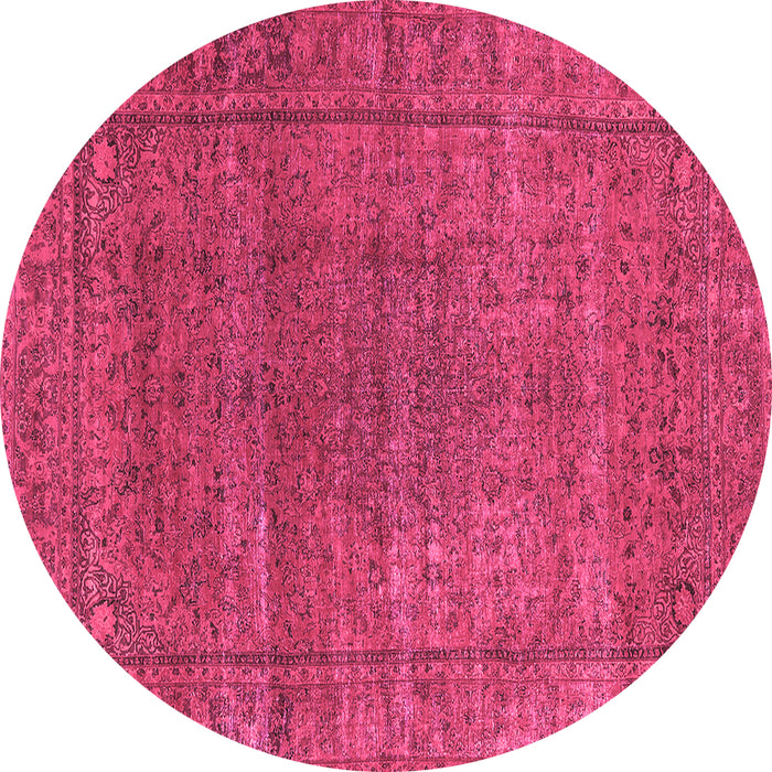Round Oriental Pink Industrial Rug, urb536pnk