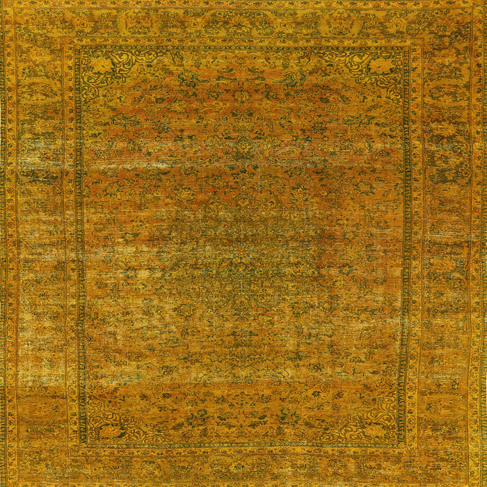 Square Mid-Century Modern Mahogany Brown Oriental Rug, urb536