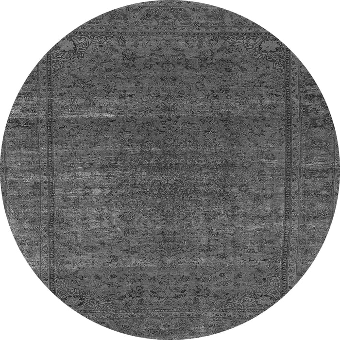 Round Oriental Gray Industrial Rug, urb536gry