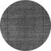 Round Oriental Gray Industrial Rug, urb536gry