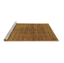 Sideview of Machine Washable Oriental Brown Industrial Rug, wshurb536brn