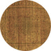 Round Oriental Brown Industrial Rug, urb536brn