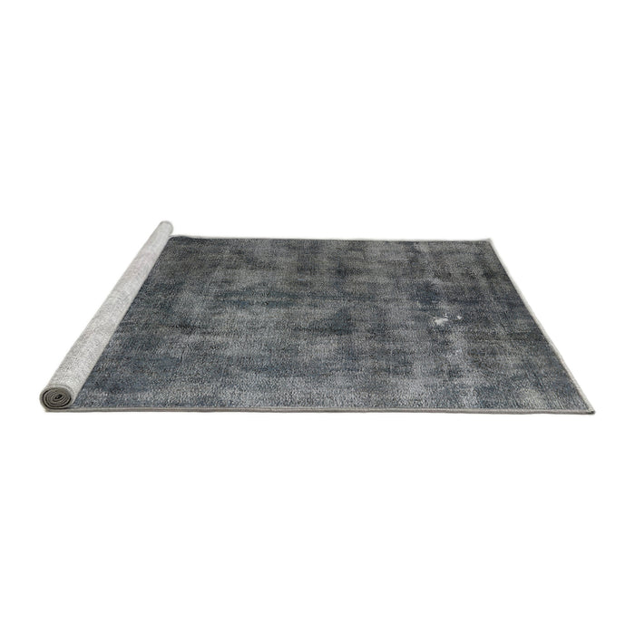 Sideview of Machine Washable Industrial Modern Gray Rug, wshurb537