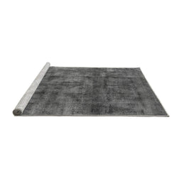 Sideview of Machine Washable Oriental Gray Industrial Rug, wshurb537gry