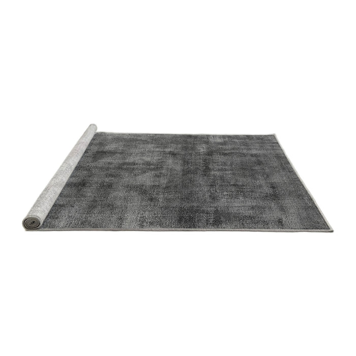 Sideview of Machine Washable Oriental Gray Industrial Rug, wshurb537gry