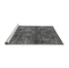 Sideview of Machine Washable Oriental Gray Industrial Rug, wshurb537gry