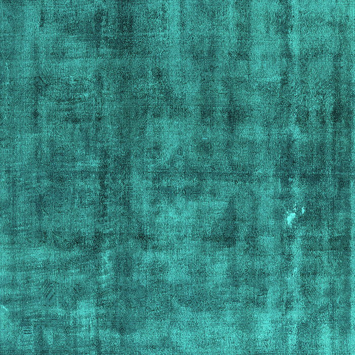 Square Machine Washable Oriental Turquoise Industrial Area Rugs, wshurb537turq
