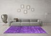 Machine Washable Oriental Purple Industrial Area Rugs in a Living Room, wshurb537pur