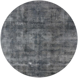 Round Mid-Century Modern Gray Oriental Rug, urb537