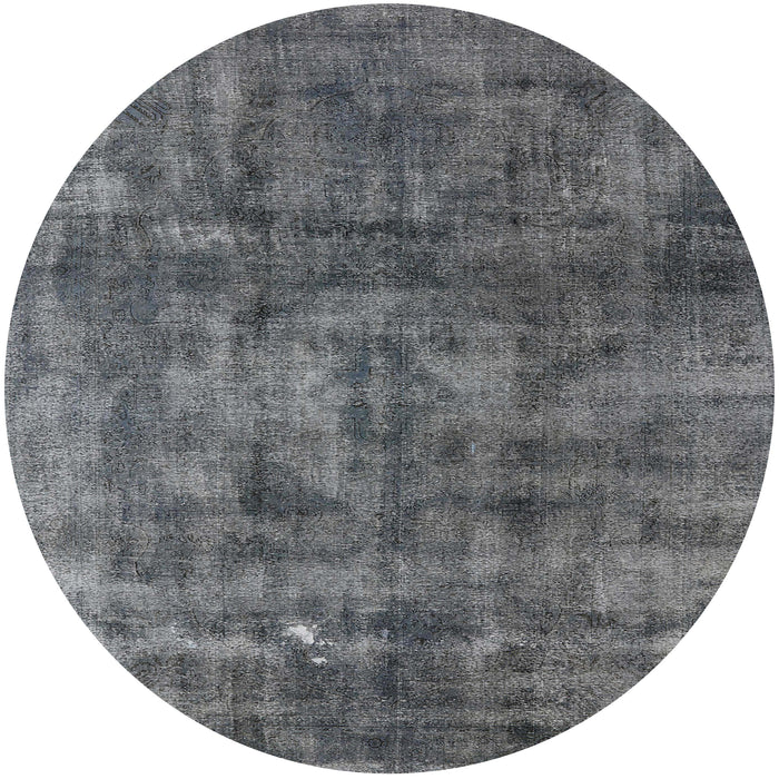 Round Mid-Century Modern Gray Oriental Rug, urb537