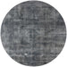 Round Mid-Century Modern Gray Oriental Rug, urb537