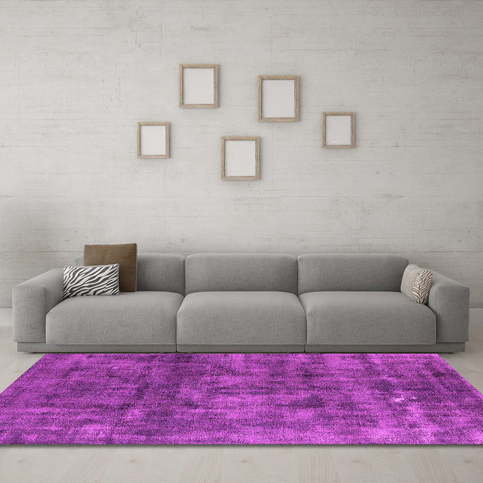Machine Washable Oriental Pink Industrial Rug in a Living Room, wshurb537pnk